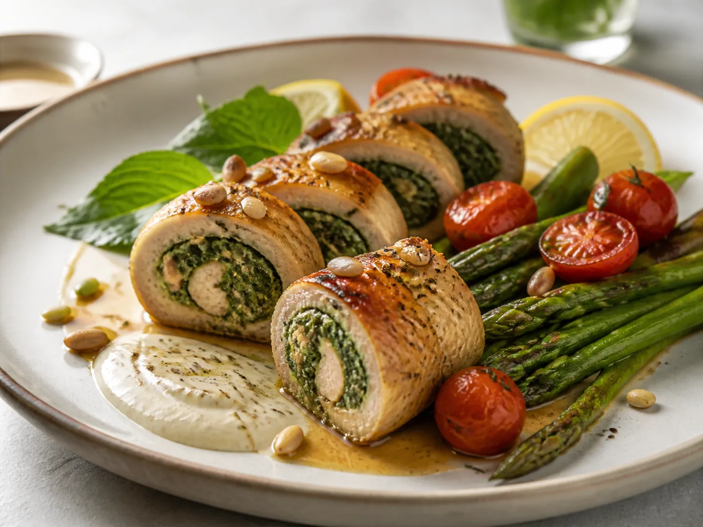 방아잎 닭고기말이