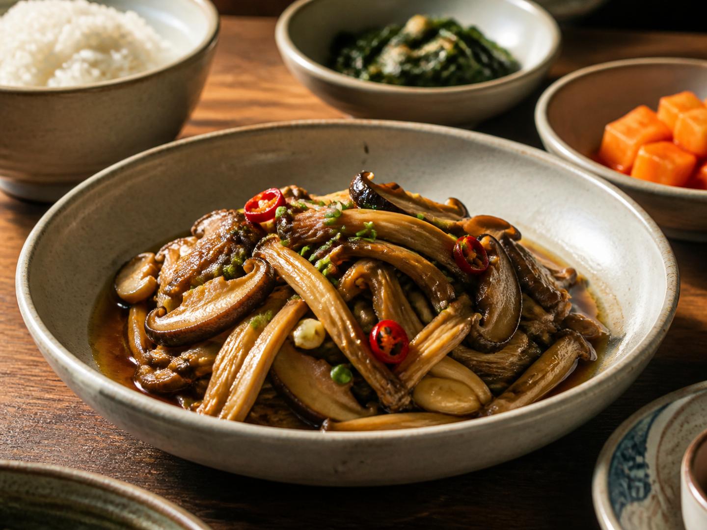 버섯 장조림