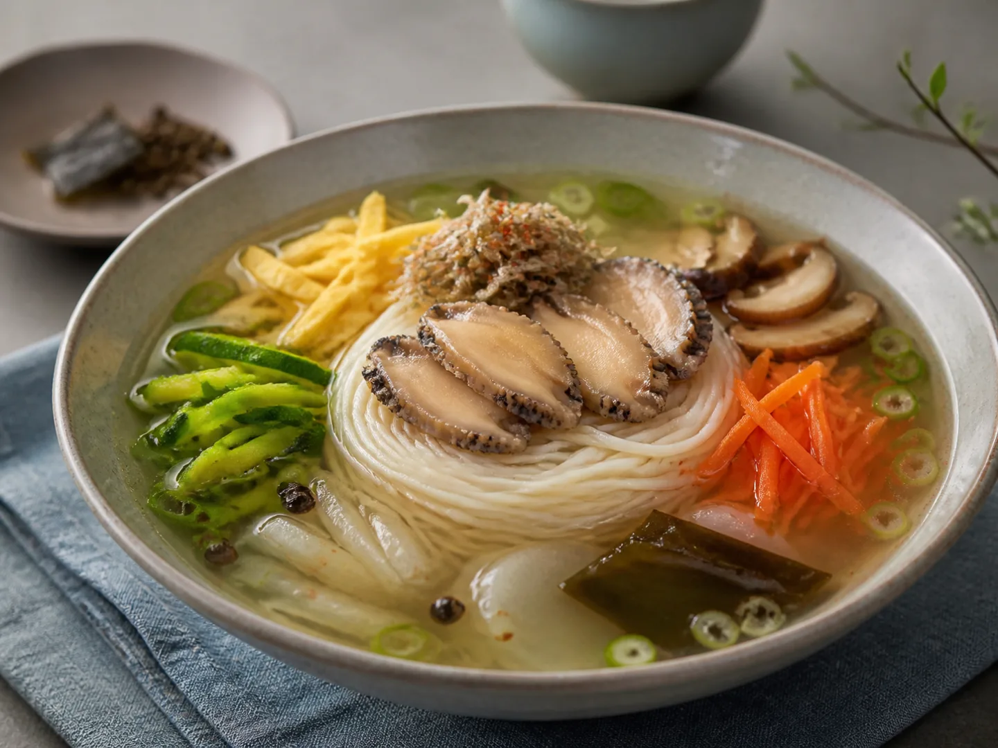 멸치 전복 저염국수