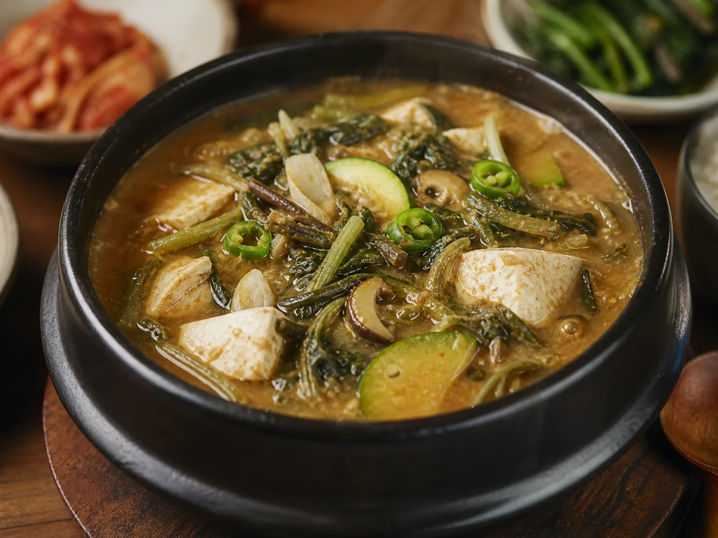 산나물된장찌개
