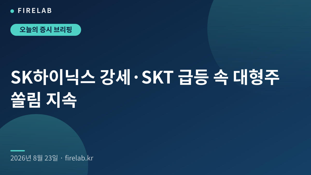 SK하이닉스 강세·SKT 급등 속 대형주 쏠림 지속