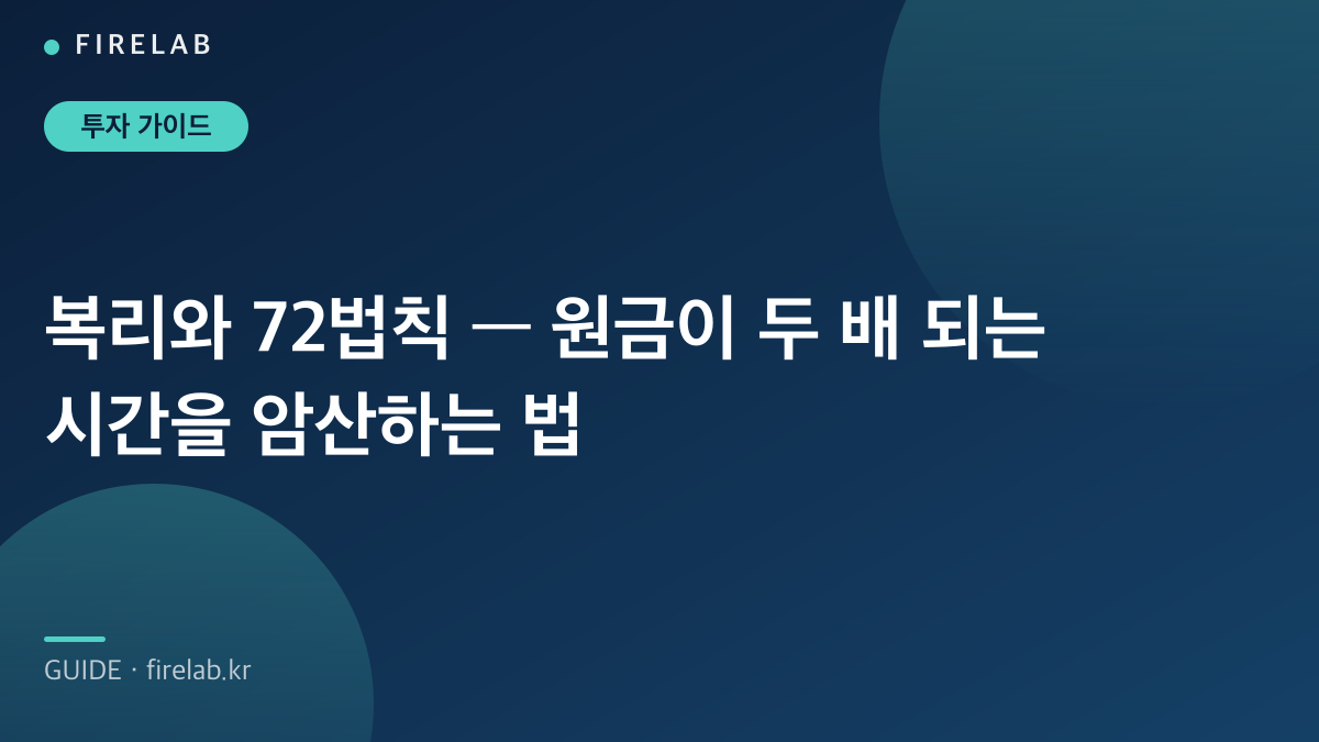복리와 72법칙 — 원금이 두 배 되는 시간을 암산하는 법